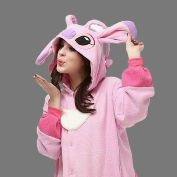 Lilo & Stitch Onesie Halloween Costume Pink Adult Size Medium. - Picture 4 of 14